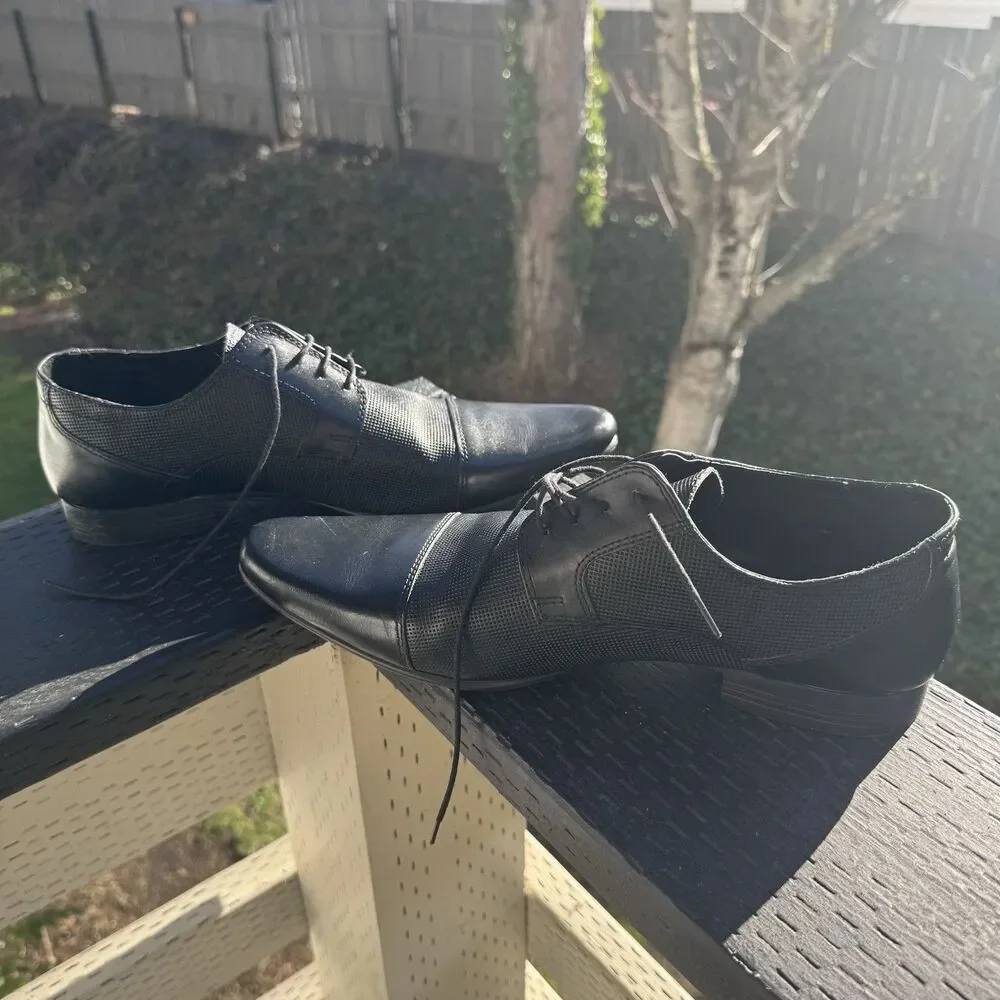 Asos Mens Leather Oxford Shoes Black‎ Pointed Toe Size 12 Sung Jinwoo Cosplay
